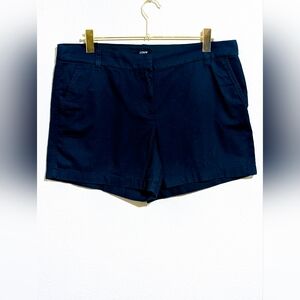 NWT J. Crew 5" Classic Chino Shorts in Navy Blue - Size 14 Women's